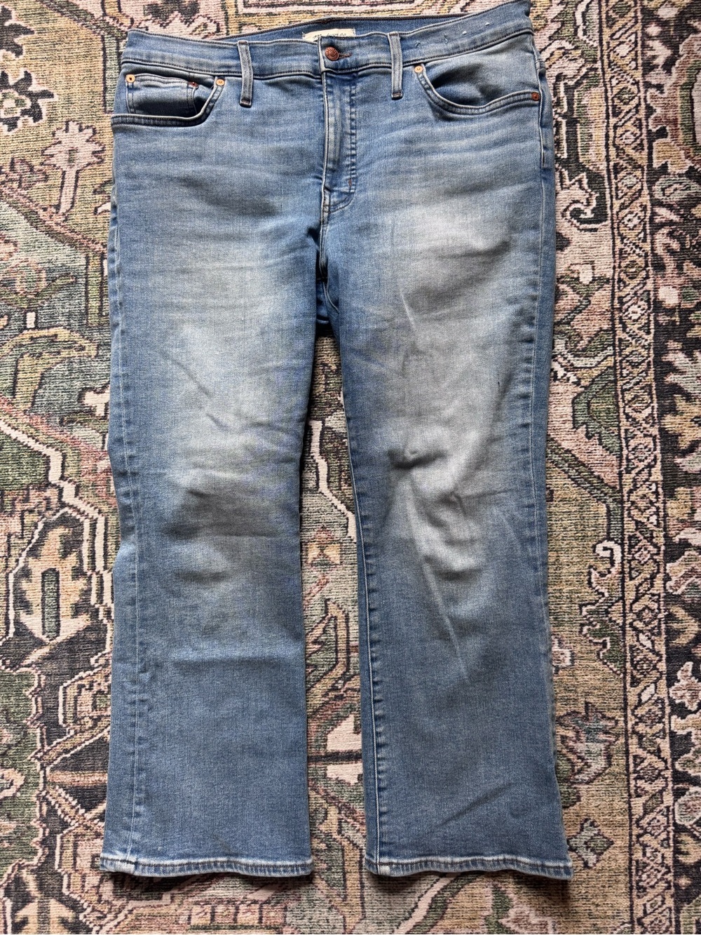 Madewell mid-rise kick out jeans women’s 32 medium wash ankle crop